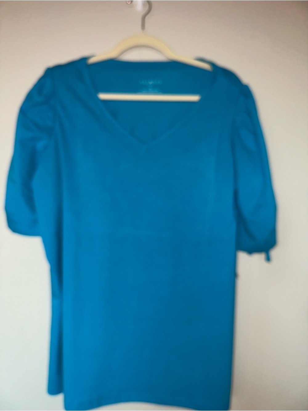 Talbots Teal V-Neck Short Sleeve Top